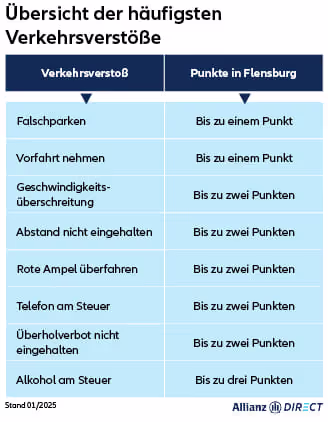 Punkte in Flensburg Strafen