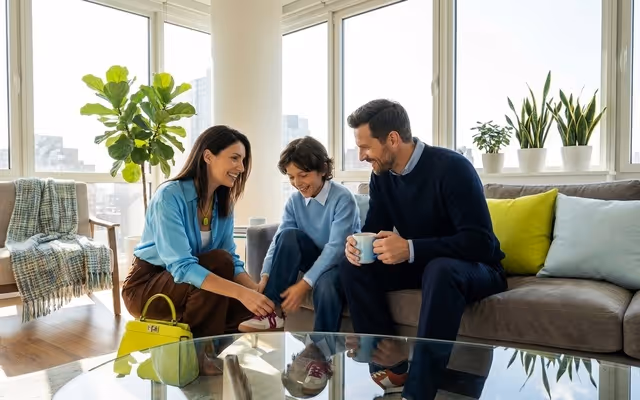 Familie auf Couch