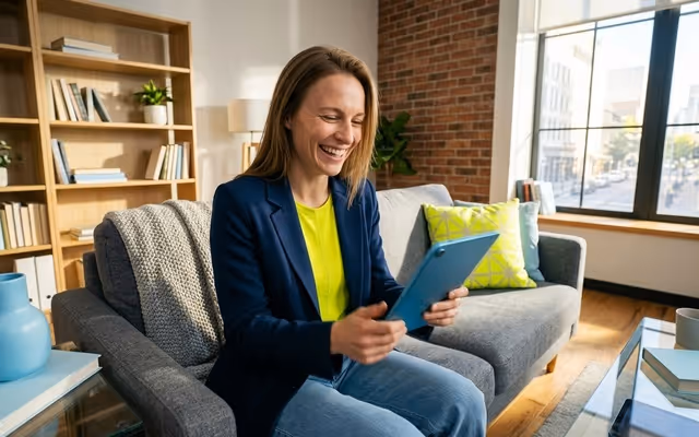 Frau mit Tablet