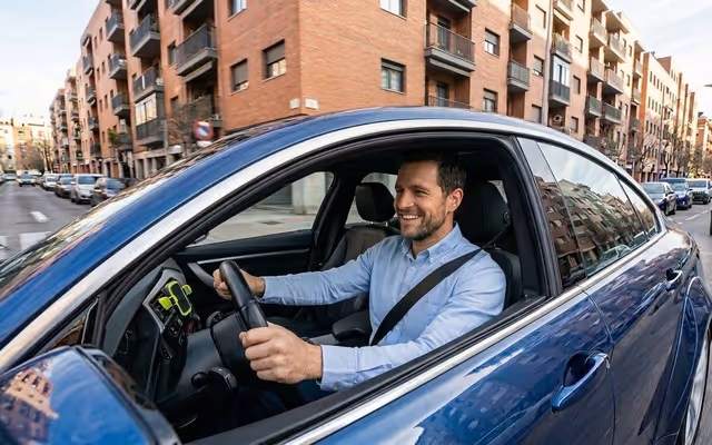 Mann am fahren