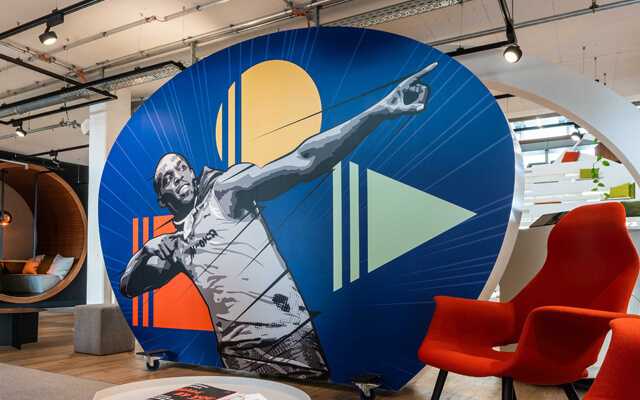 Kunstwerk mit Usain Bolt als Bildmotiv