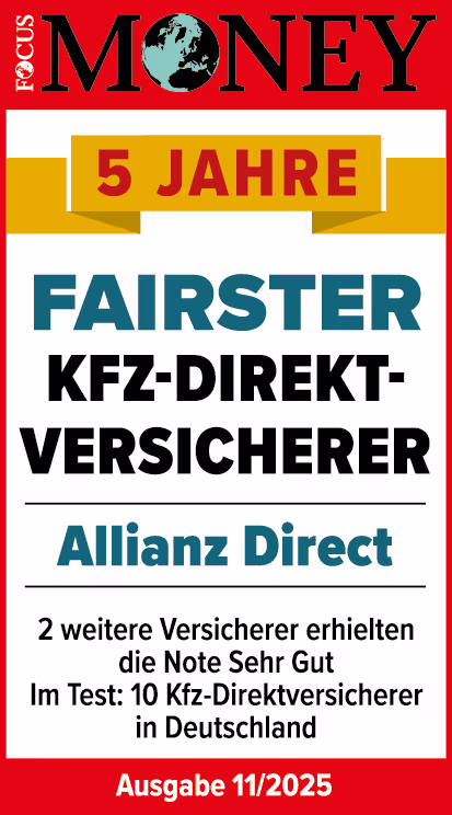  5 Jahre fairster Kfz-Versicherer laut FOCUS Money