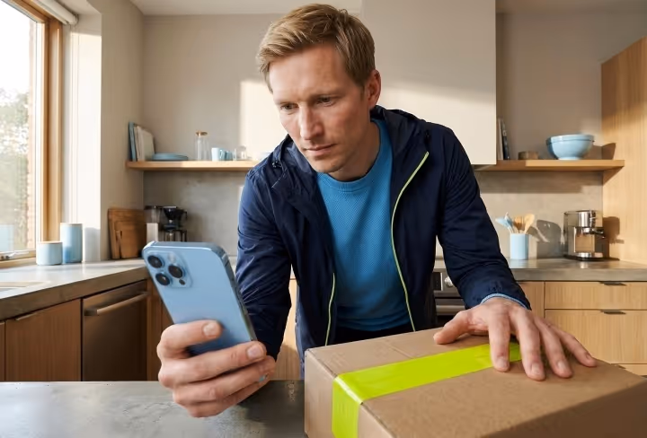 Mann mit Smartphone Allianz Direct