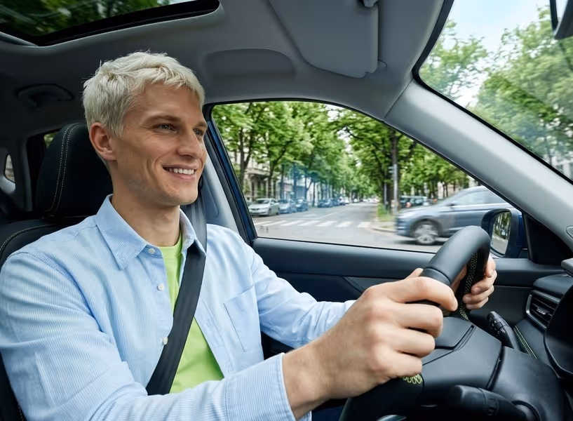 Mann am fahren