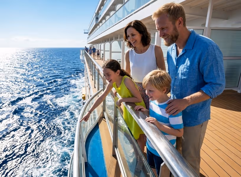 Familie auf Schiff