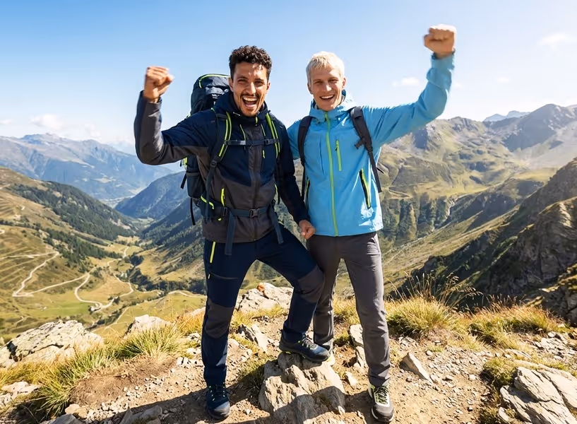 Freunde am Wandern