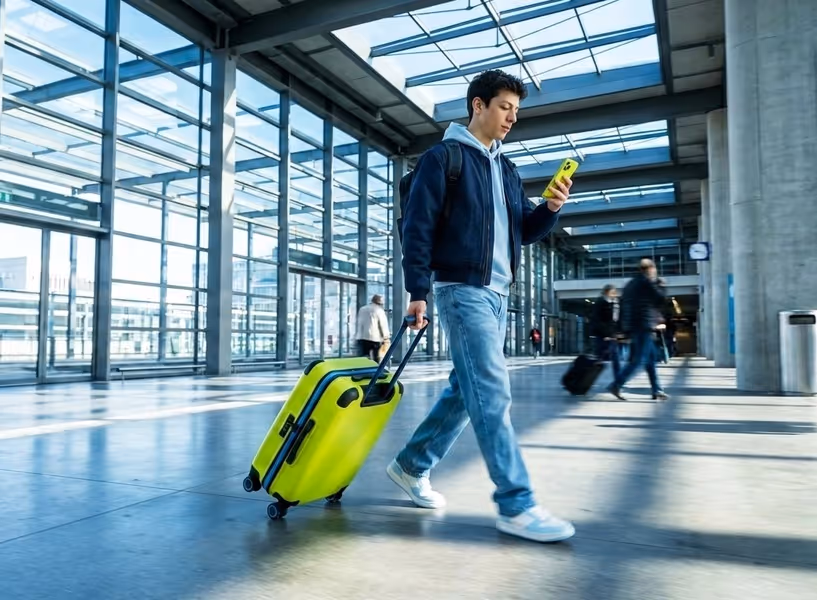 Mann am Flughafen