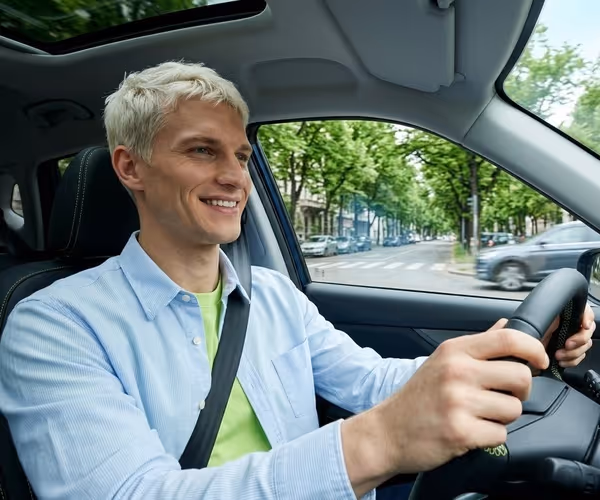 Mann am fahren