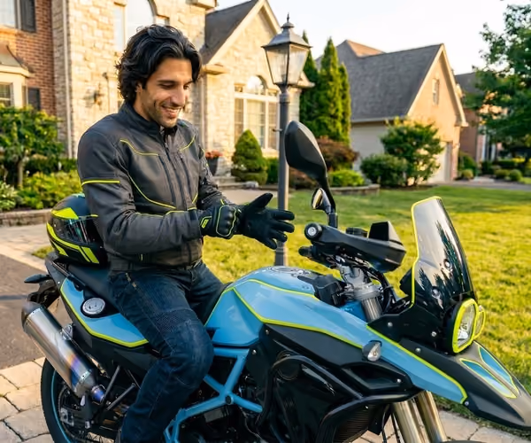Mann auf Motorrad